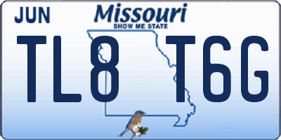 MO license plate TL8T6G
