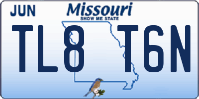 MO license plate TL8T6N