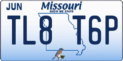 MO license plate TL8T6P