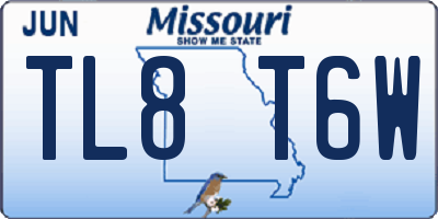 MO license plate TL8T6W