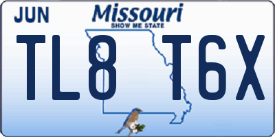 MO license plate TL8T6X