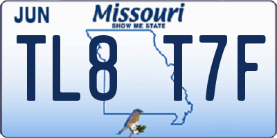 MO license plate TL8T7F