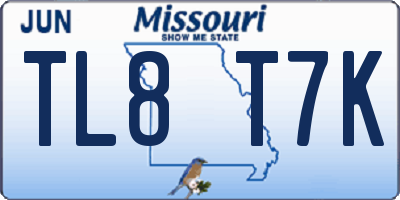 MO license plate TL8T7K