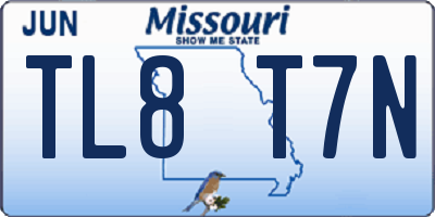 MO license plate TL8T7N