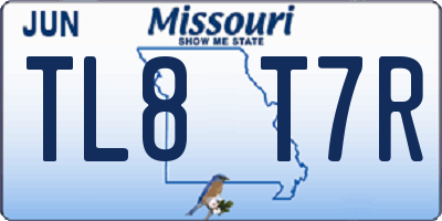 MO license plate TL8T7R