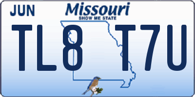 MO license plate TL8T7U