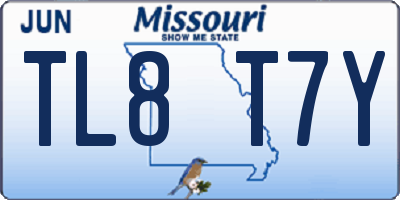 MO license plate TL8T7Y