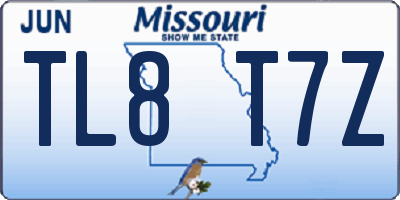 MO license plate TL8T7Z