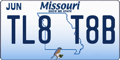 MO license plate TL8T8B