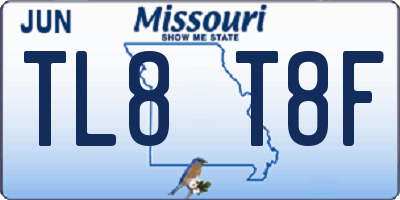 MO license plate TL8T8F