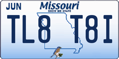 MO license plate TL8T8I
