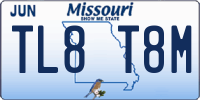 MO license plate TL8T8M