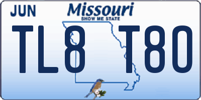 MO license plate TL8T8O