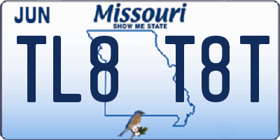 MO license plate TL8T8T