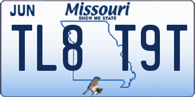 MO license plate TL8T9T
