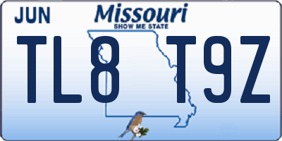 MO license plate TL8T9Z