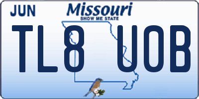 MO license plate TL8U0B