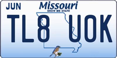 MO license plate TL8U0K