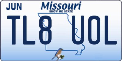 MO license plate TL8U0L