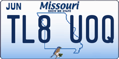MO license plate TL8U0Q