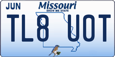 MO license plate TL8U0T