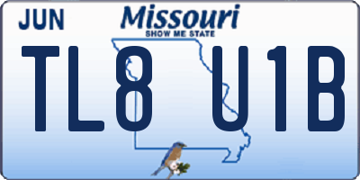MO license plate TL8U1B