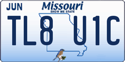 MO license plate TL8U1C