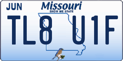 MO license plate TL8U1F