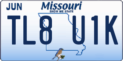 MO license plate TL8U1K
