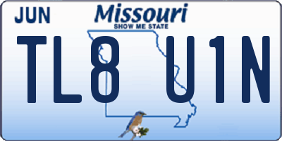 MO license plate TL8U1N