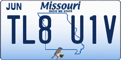 MO license plate TL8U1V