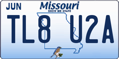 MO license plate TL8U2A