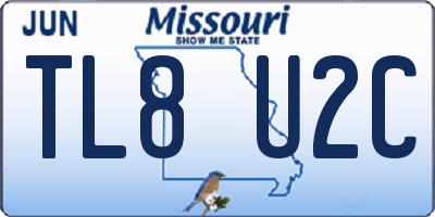 MO license plate TL8U2C