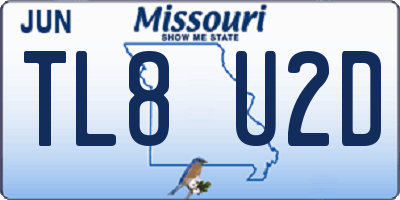 MO license plate TL8U2D