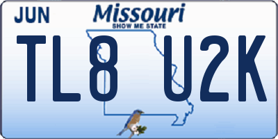 MO license plate TL8U2K
