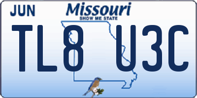 MO license plate TL8U3C
