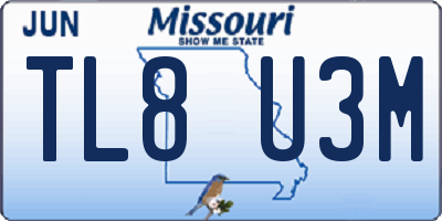 MO license plate TL8U3M