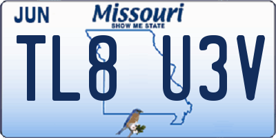 MO license plate TL8U3V