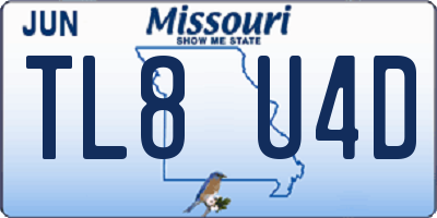 MO license plate TL8U4D