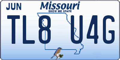 MO license plate TL8U4G