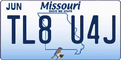 MO license plate TL8U4J