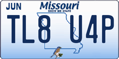 MO license plate TL8U4P