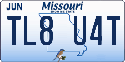 MO license plate TL8U4T
