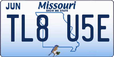 MO license plate TL8U5E