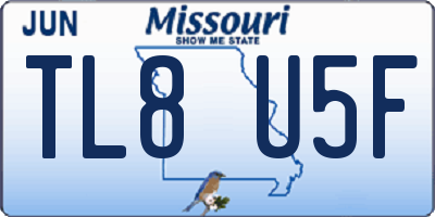 MO license plate TL8U5F