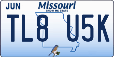 MO license plate TL8U5K