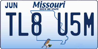 MO license plate TL8U5M