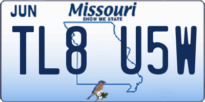 MO license plate TL8U5W