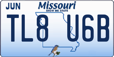 MO license plate TL8U6B
