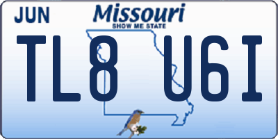 MO license plate TL8U6I